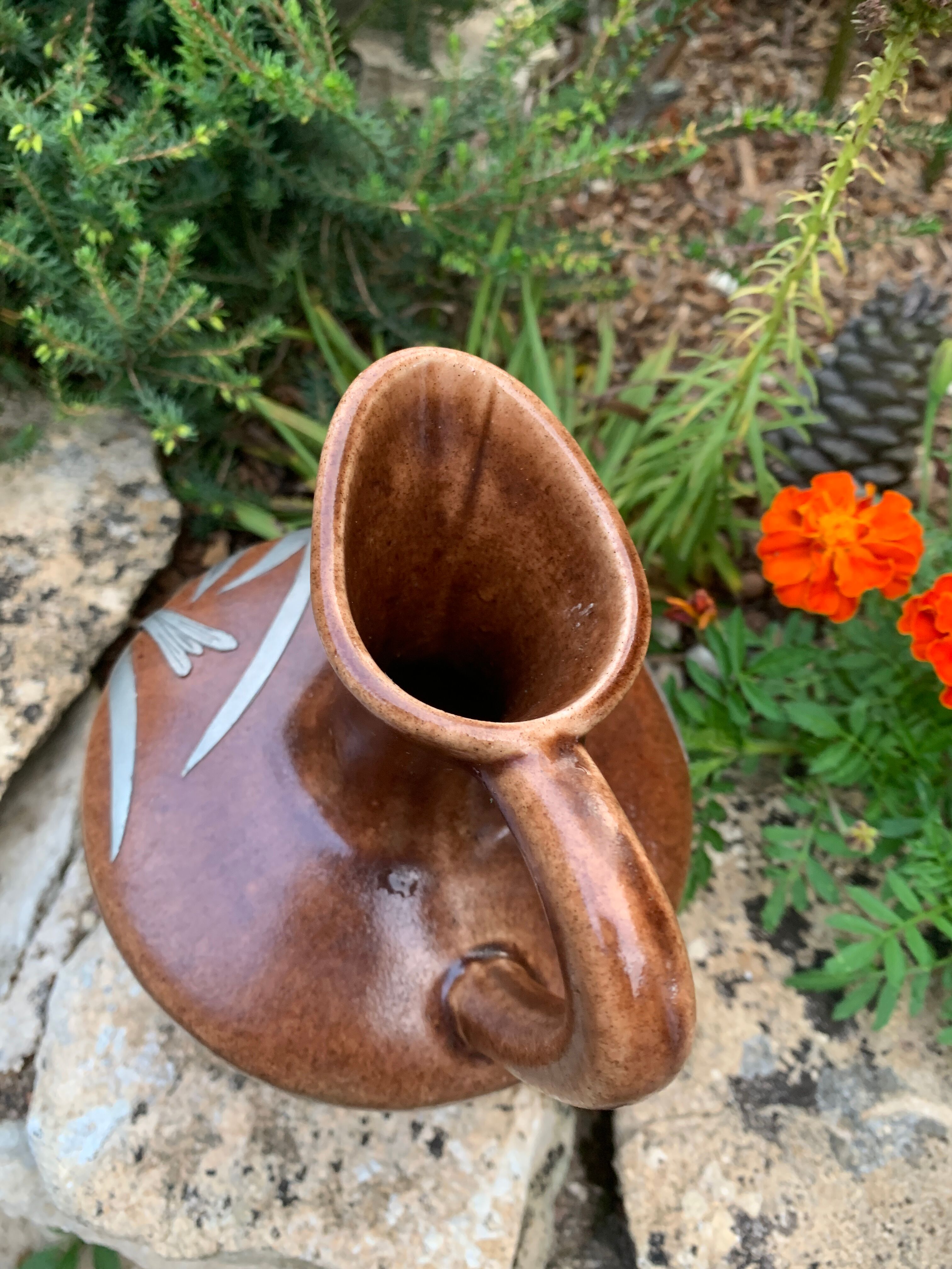 Pitcher in ceramic and tin from Savoy