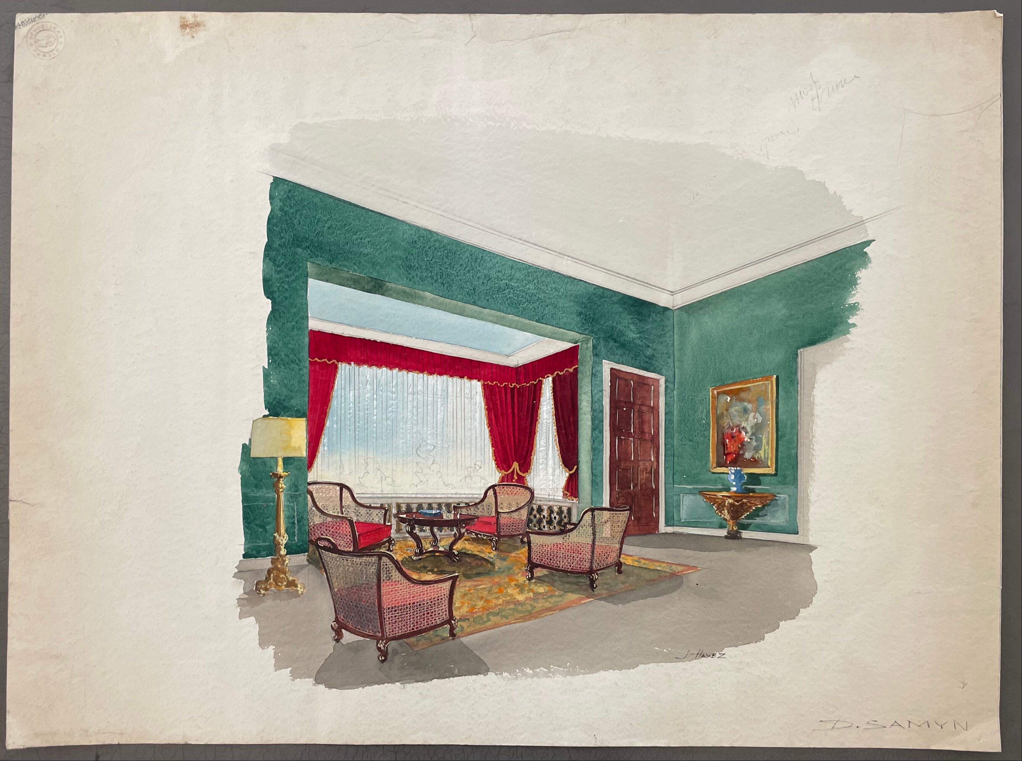 Painting decorative art interior architecture 30-50s