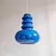 Large Space Age pendant light in blue opaline, 1960s-70s