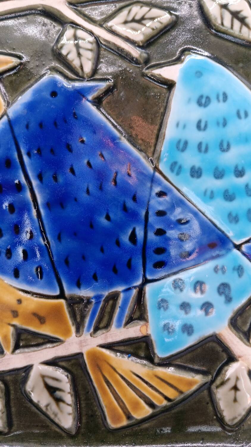 Enamelled plaque the 3 birds by Lisa Larson - Gustavsberg