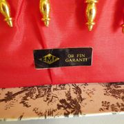 6 teaspoons, guaranteed fine gold EMF, original box -1950-