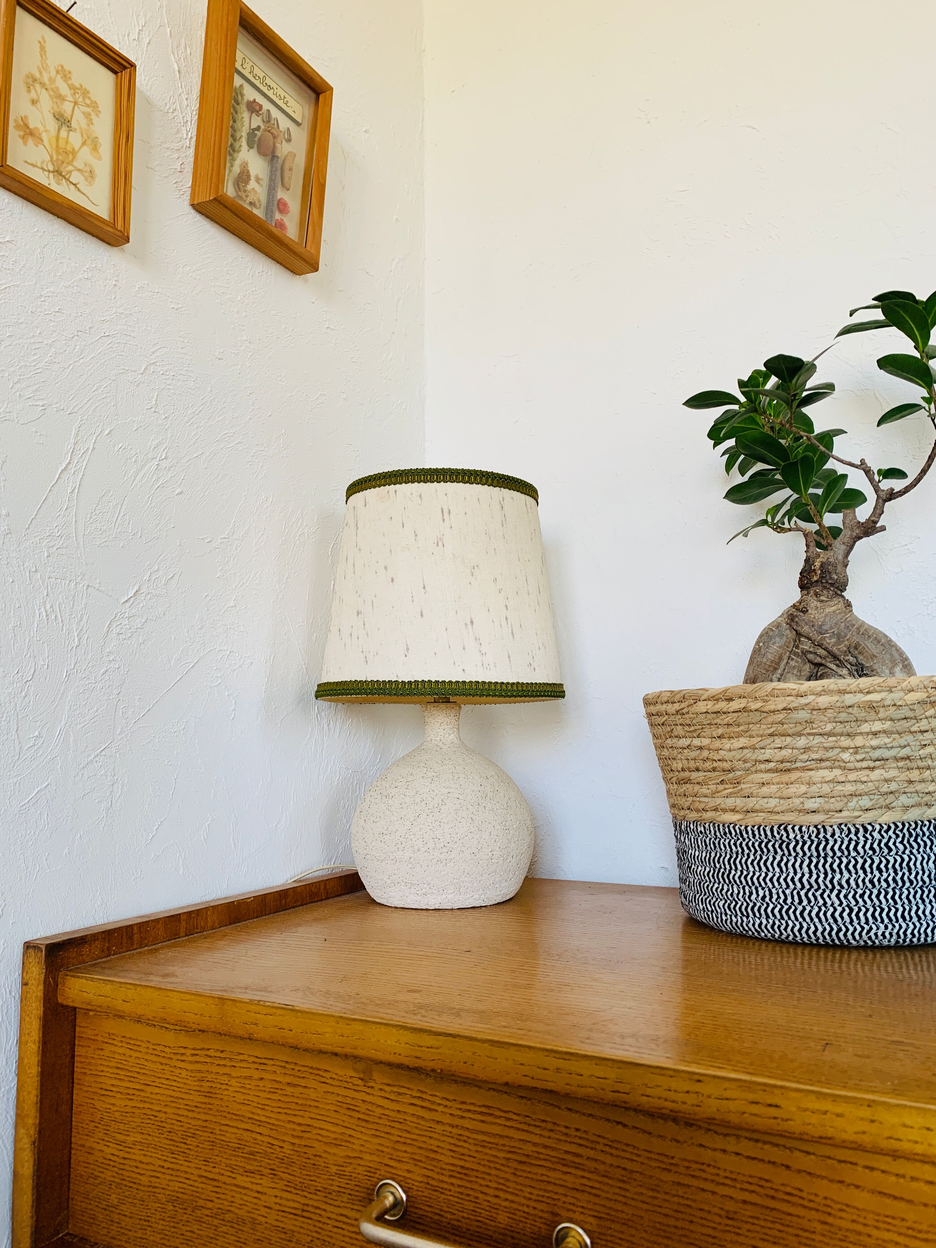 Vintage stone bedside lamp