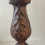 Antique carved wooden lamp 67cm