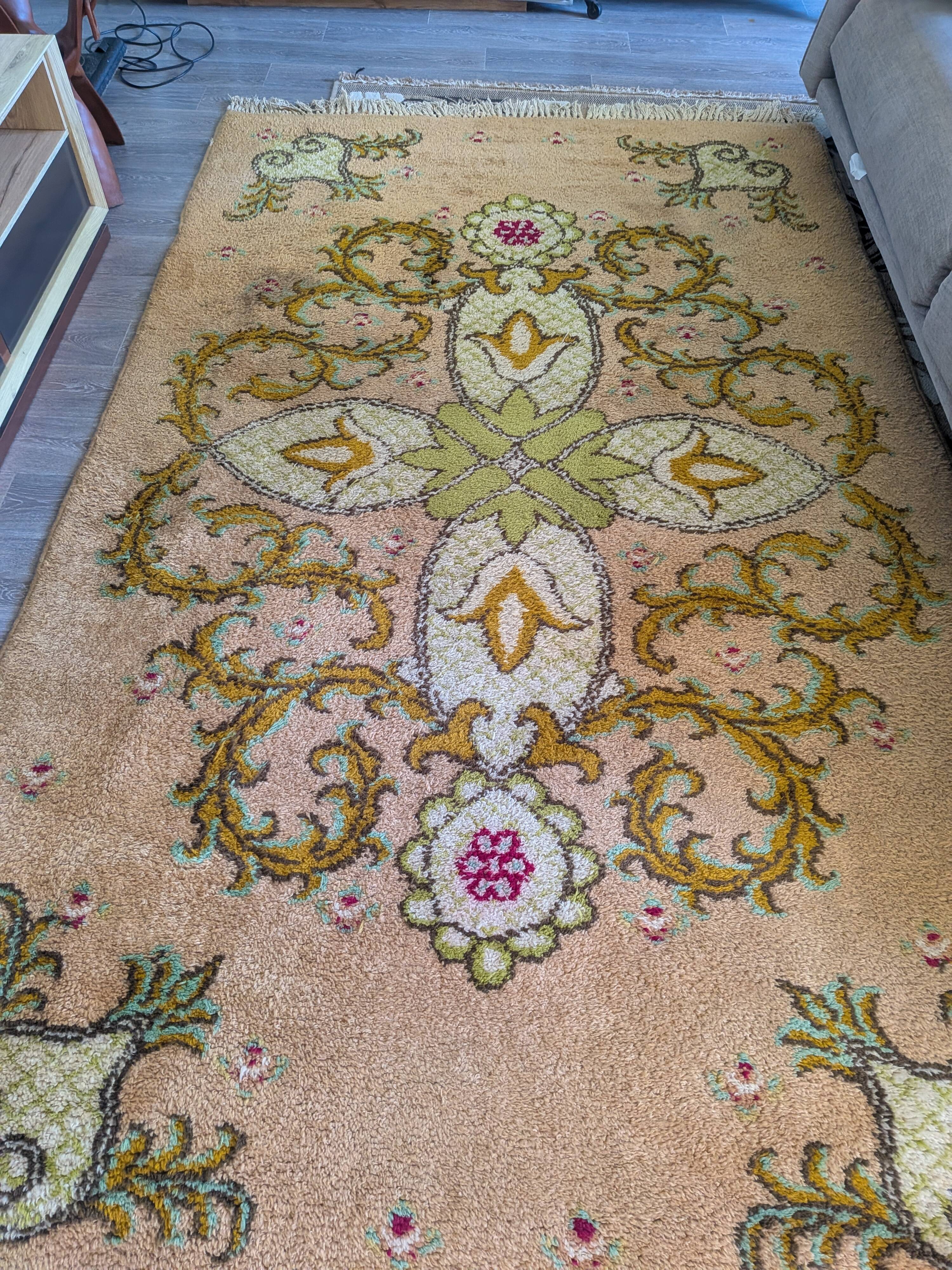 Vintage Moroccan medallion rug in pure wool – 293 x 180 cm