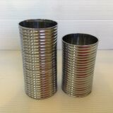 Pair of chrome-plated metal roller holders