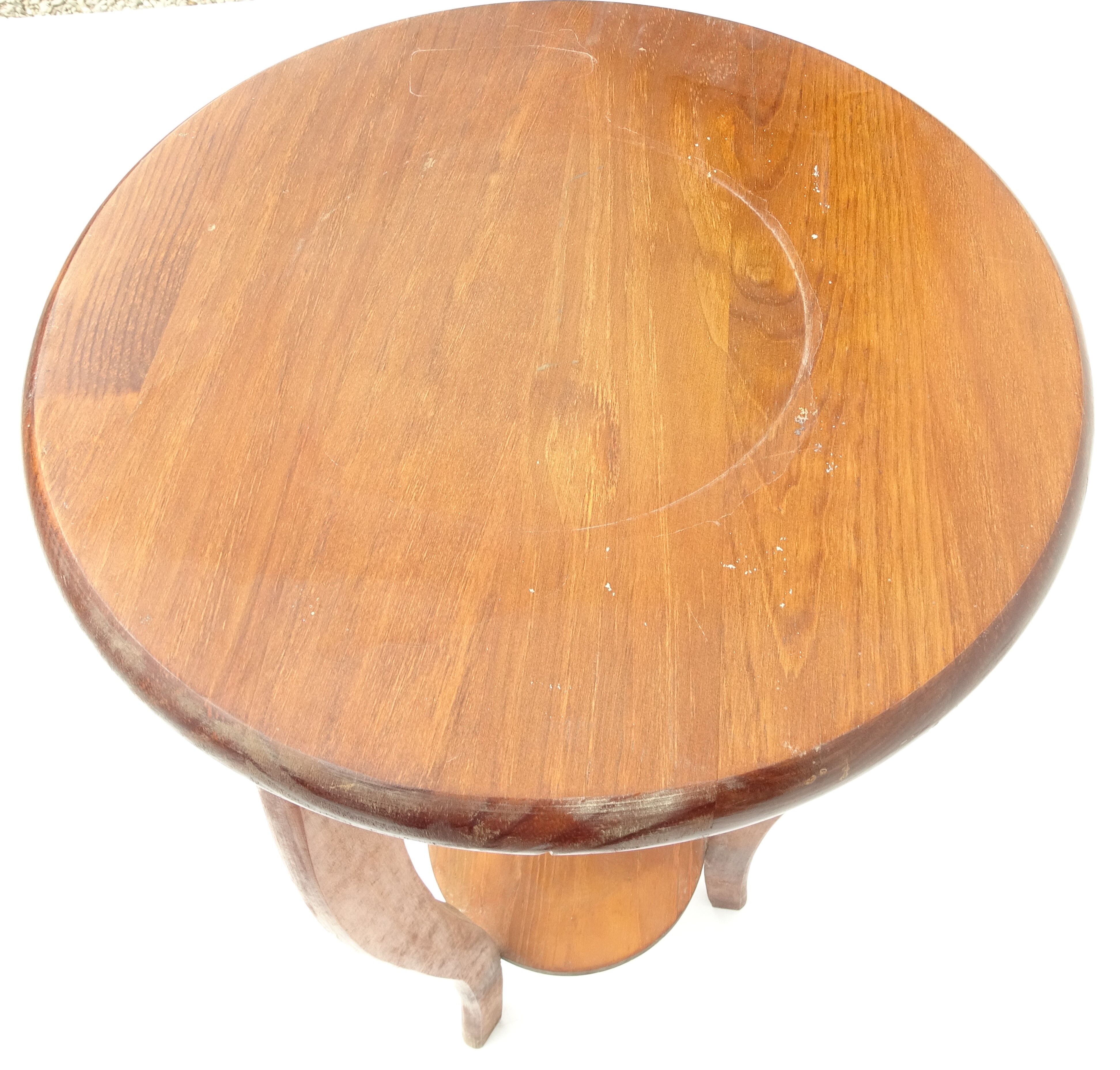 Wooden pedestal table