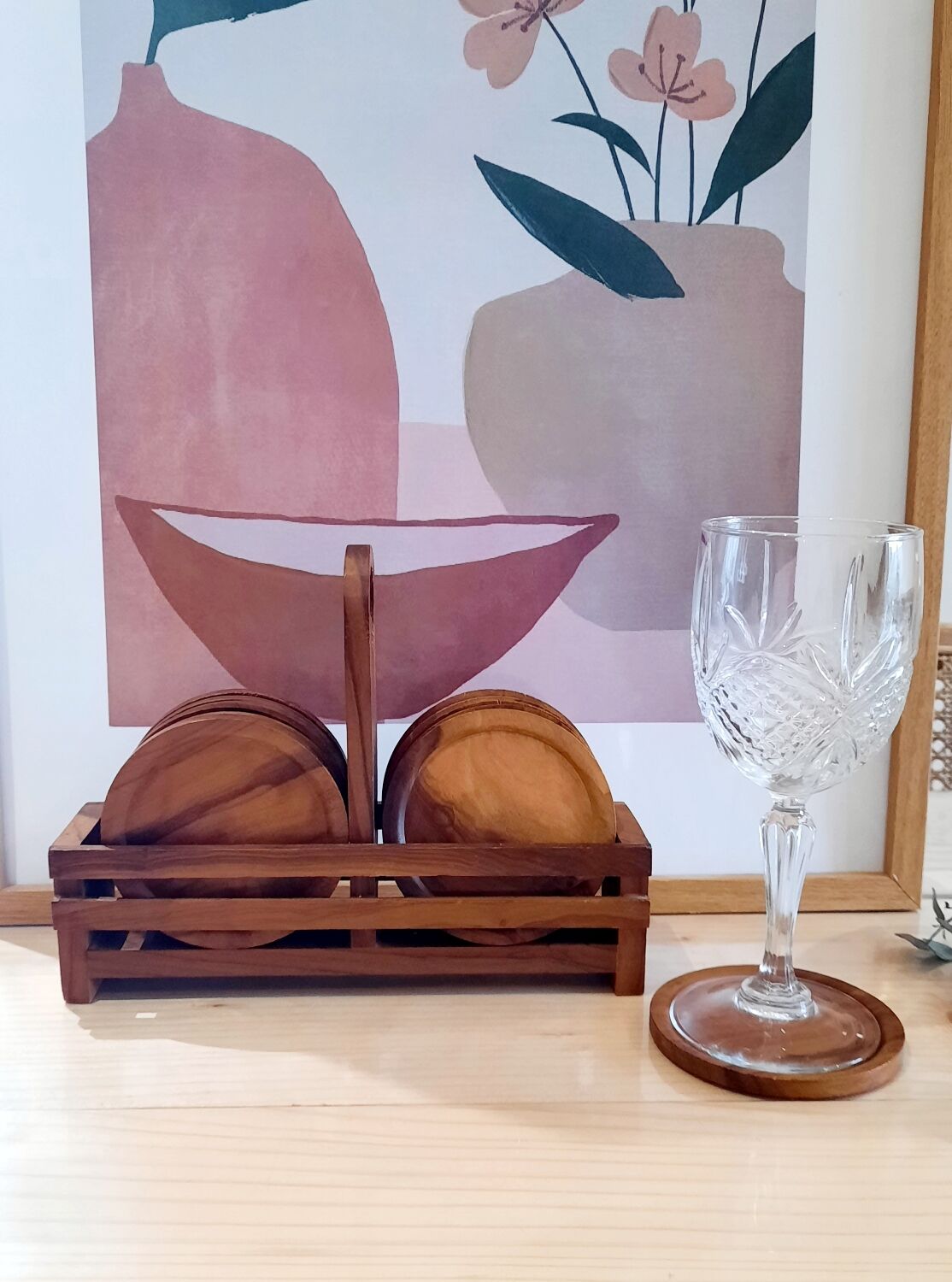 Vintage wooden coaster