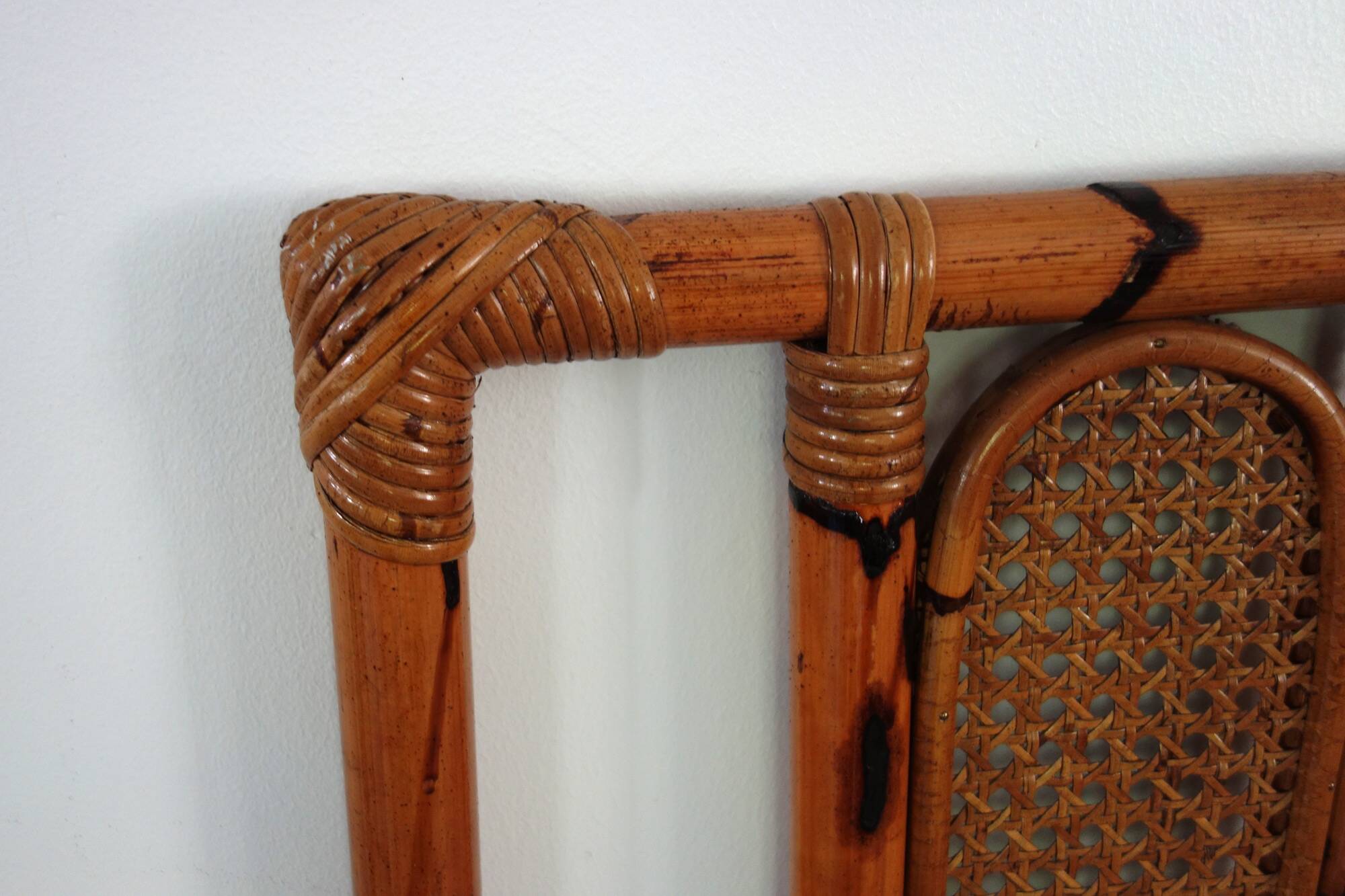 Bamboo and cane headboard from the 1970s.
