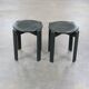 2 solid wood stools