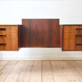 Danish Rosewood Floating Desk by Gunnar Nielsen for Tibergaard, 1960s