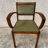 Pair of green velvet bridge armchairs