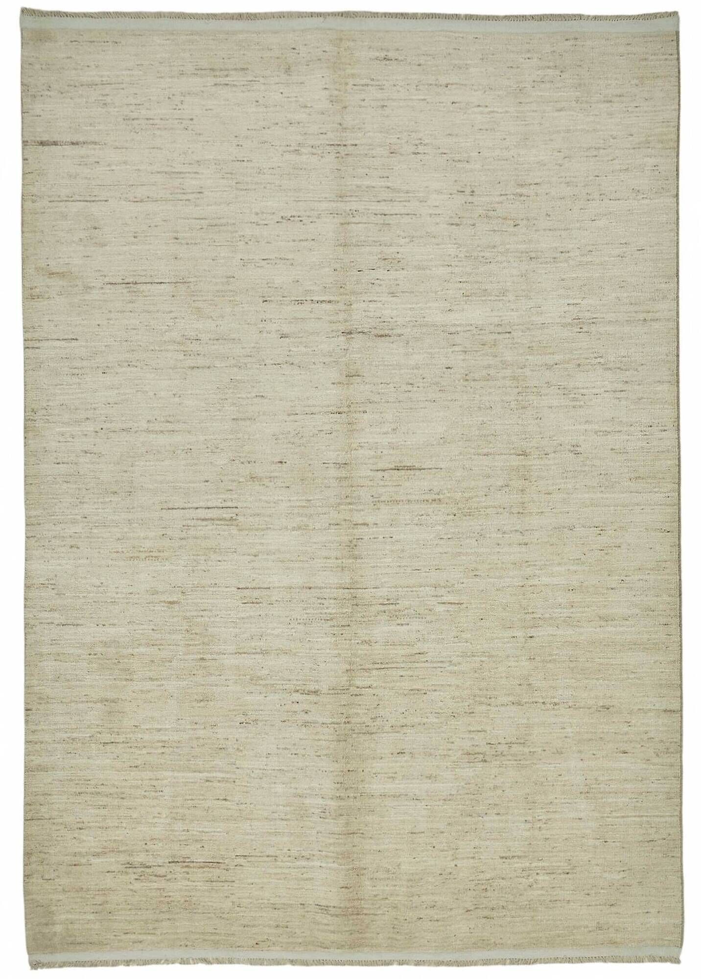 Handmade Turkish One of a Kind 210 cm x 301 cm Beige Wool Carpet