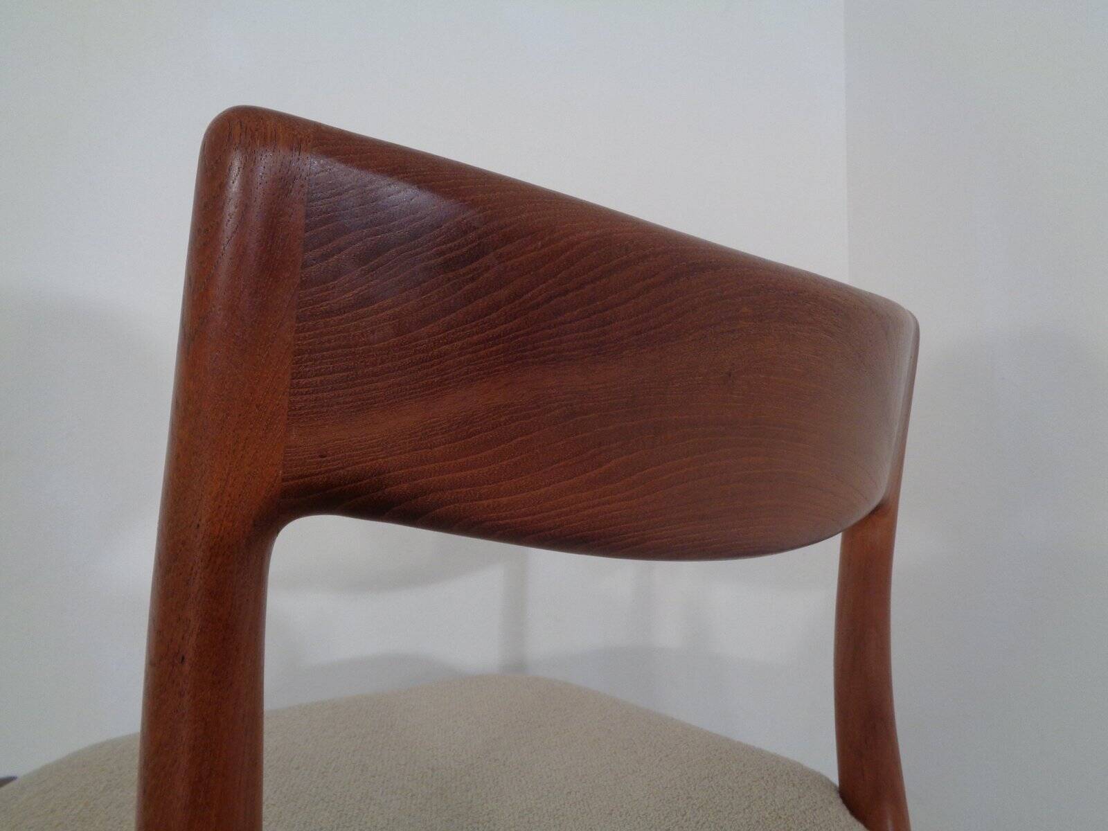 Danish Solid Teak Dining Chairs, 1960s, Set of 4
