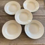 5 ôpaque soup plates from gien