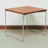 Vintage small teak table metal frame