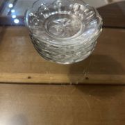 Set of 8 crystal bowls with floral decoration, France early 20th century.