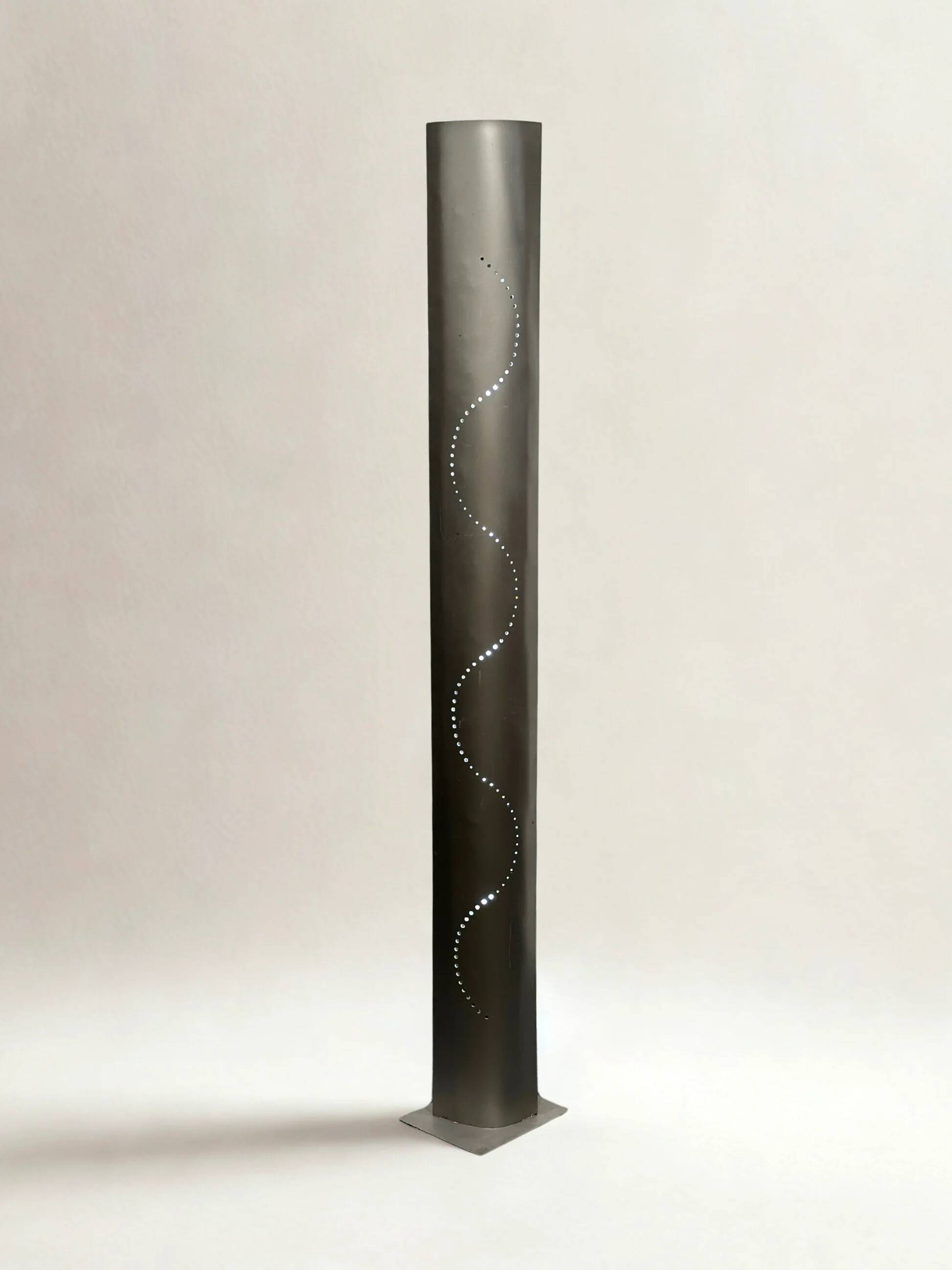 Vintage steel light sculpture floorlamp