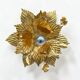 Vintage gold leaf metal flower wall light Florentine wall sconce