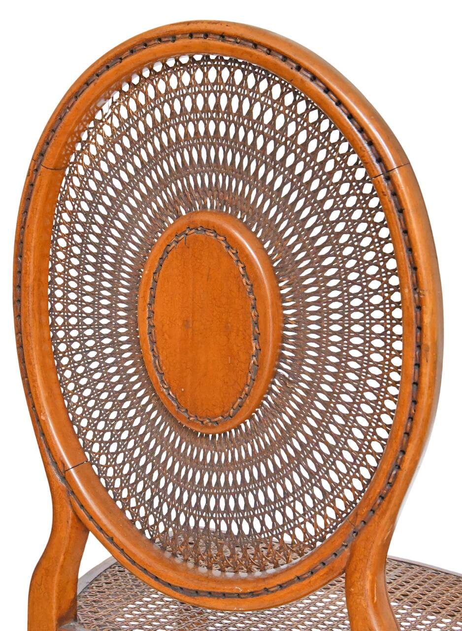 English caned chair in painted wood