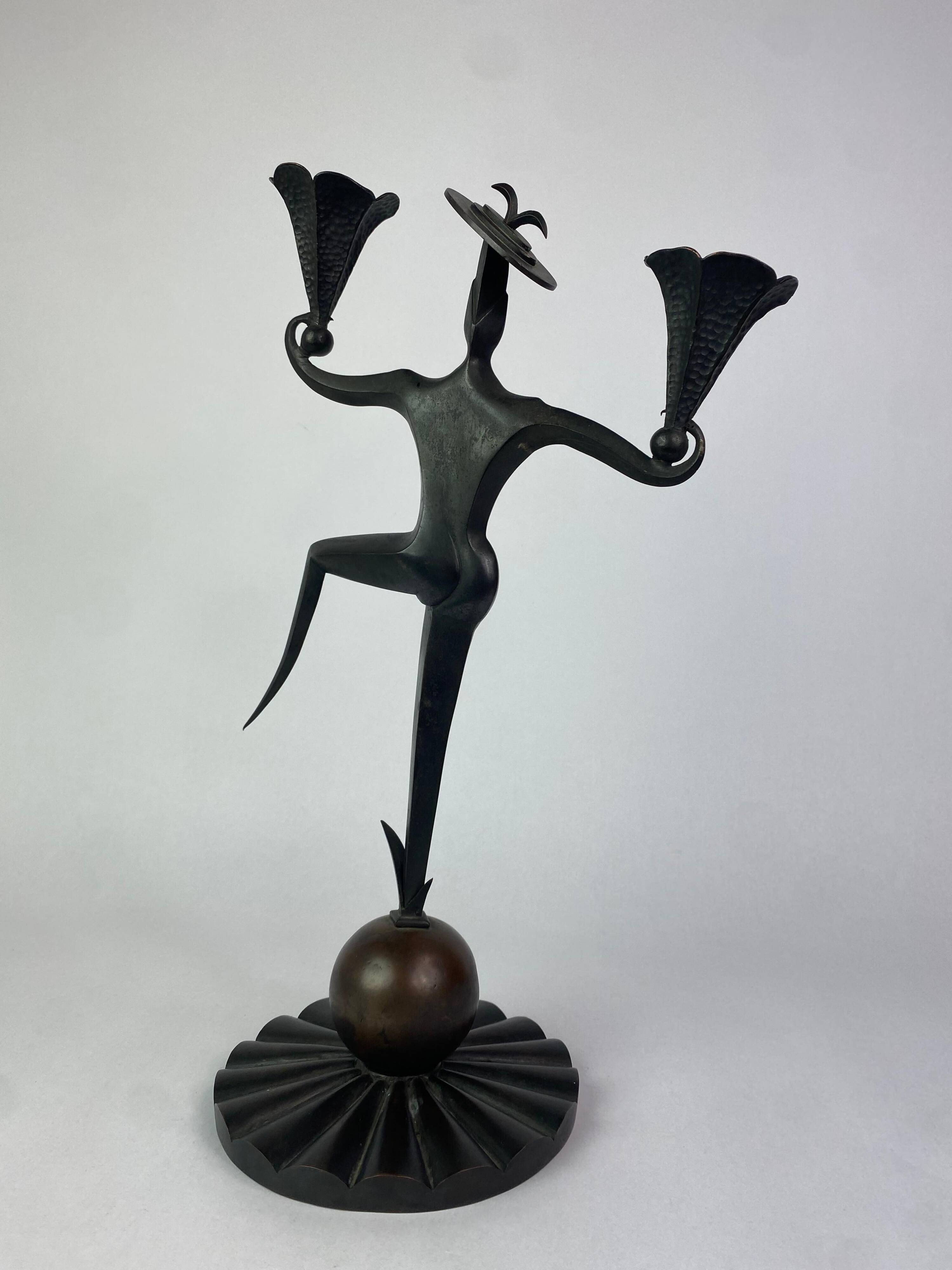 Chandelier dancing clown Dagobert Pechce Wiener Werkstatte