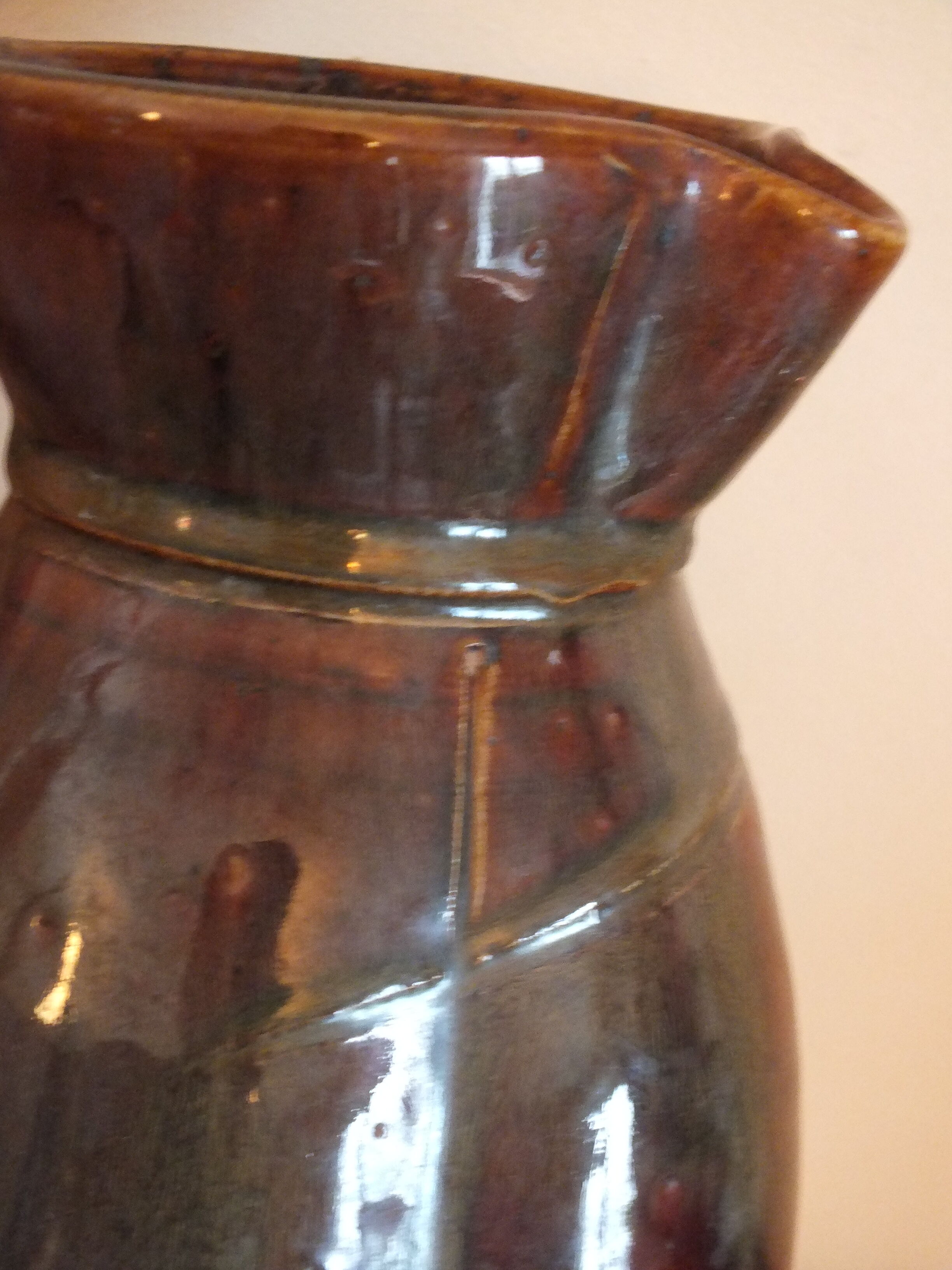 Glazed pitcher - ceramic probably signed Japan