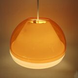 Orange plexiglass pendant light 1970