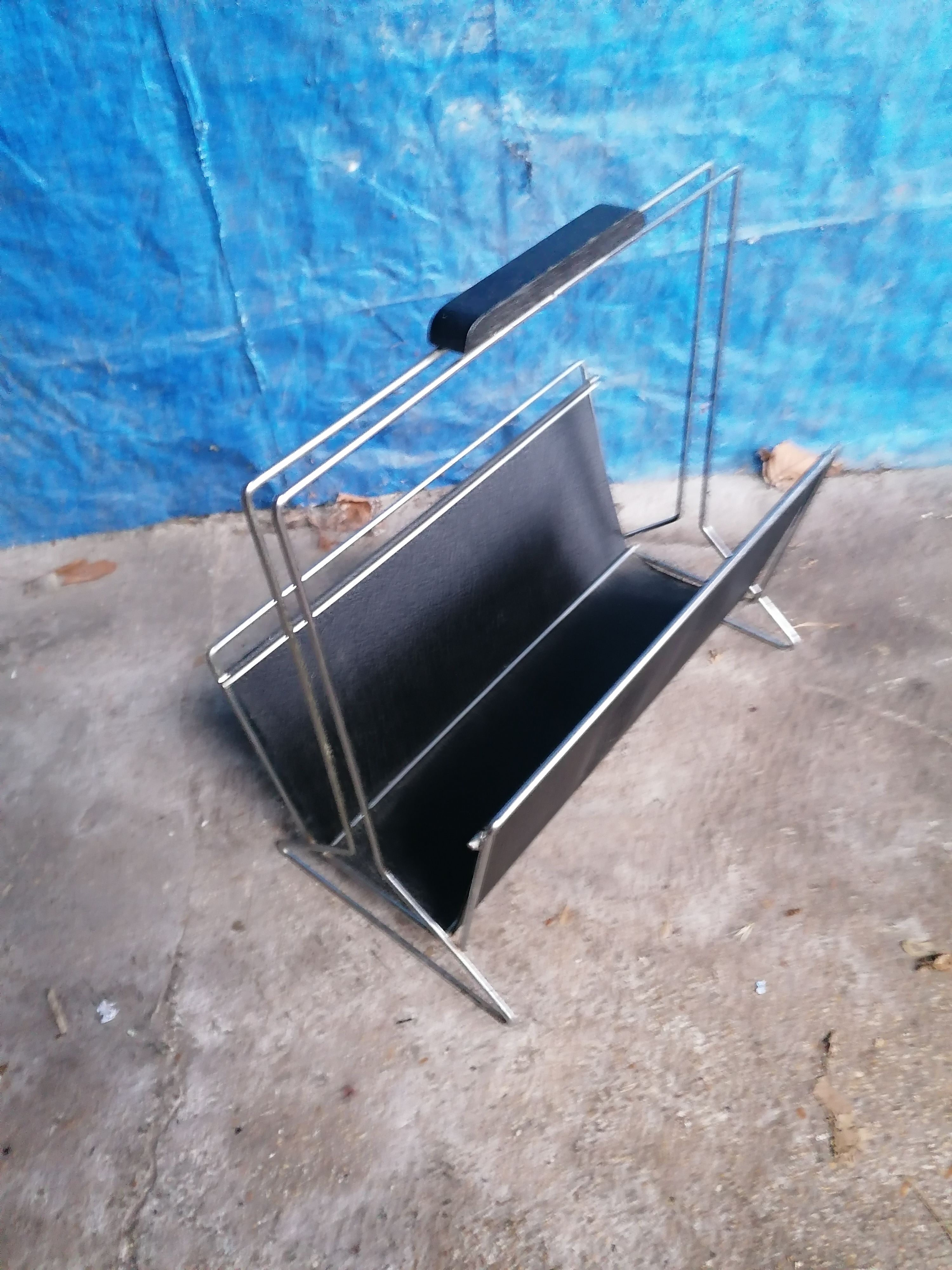 Wear magazines chrome steel file and vintage leather faux