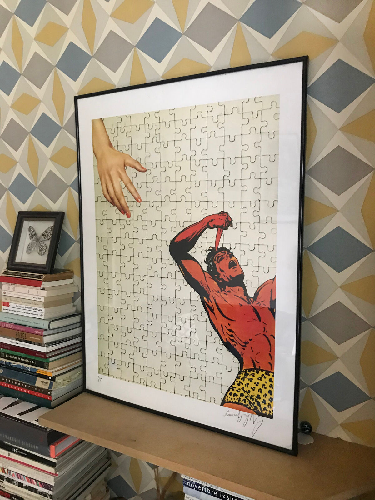 Tirage signé collage Puzzle Tarzan