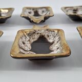 Ensemble de 6 cendriers et porte cendriers en céramique -1970