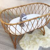Vintage rattan cradle