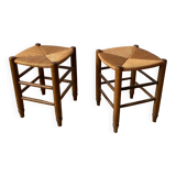 Pair of mulched wooden stools