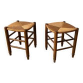 Pair of mulched wooden stools