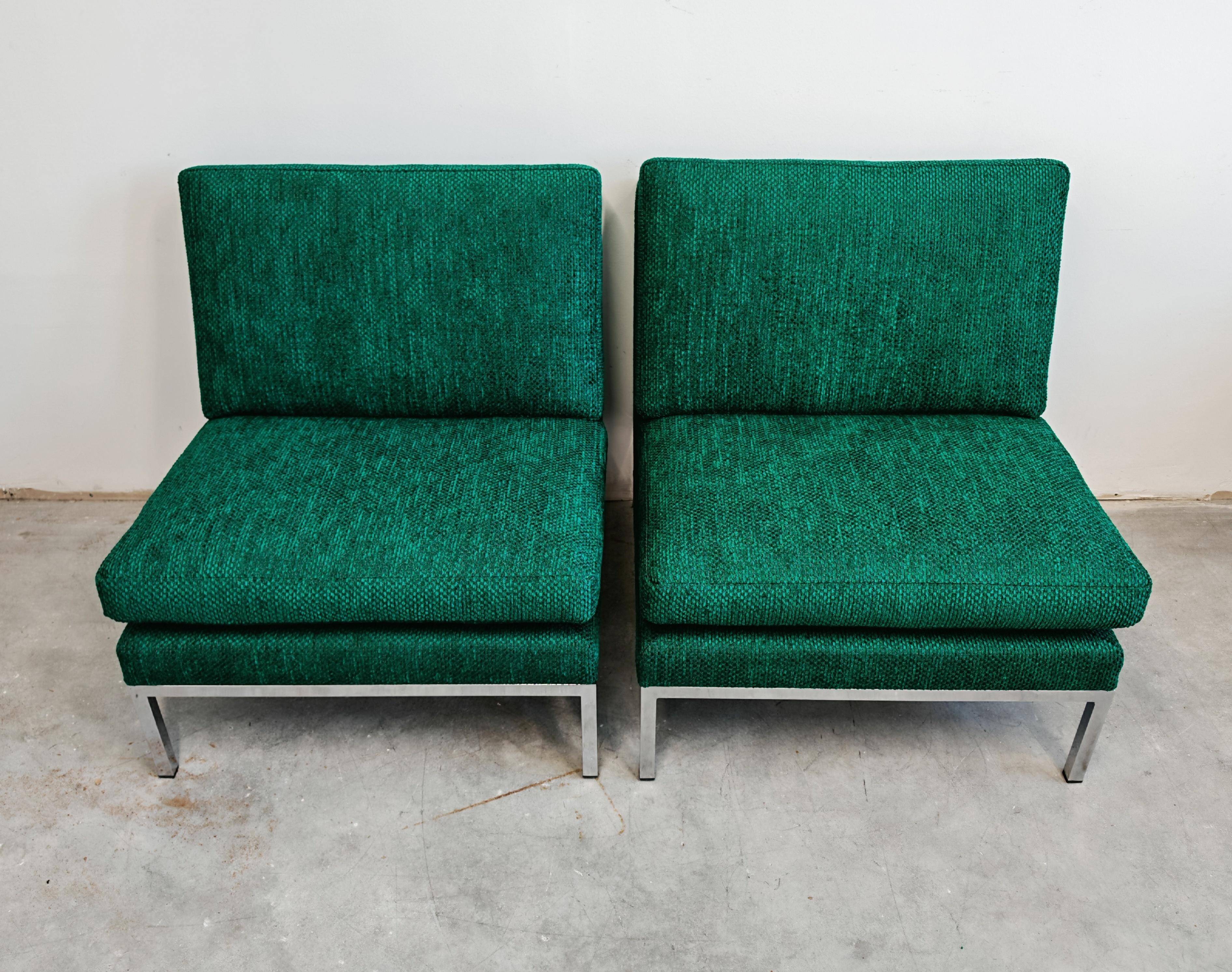 Paire de fauteuils slipper Mid Century Modern par Florence Knoll