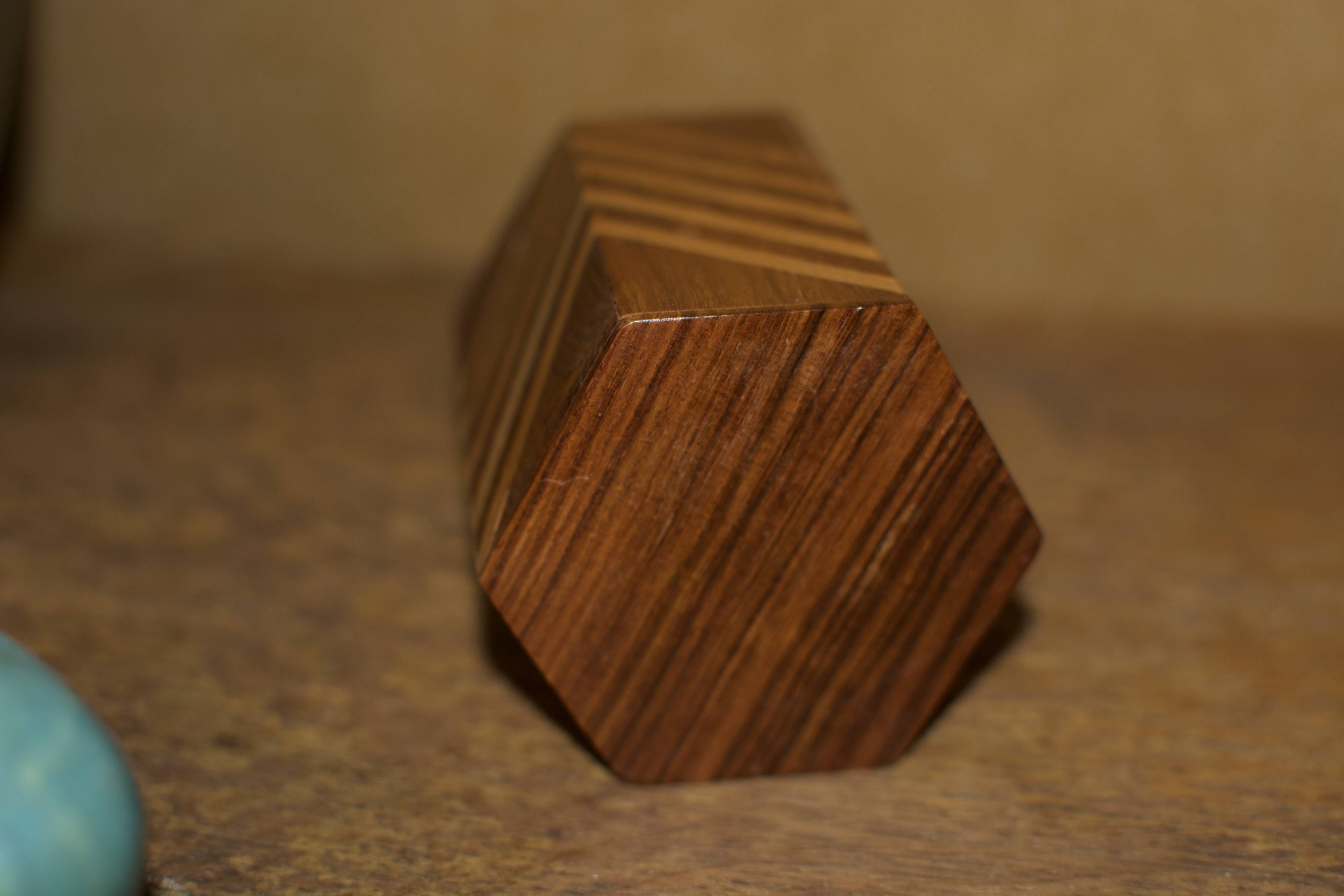 Vintage marquetry pencil pot
