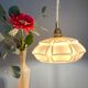 Suspension abat-jour vintage art déco en opaline rose