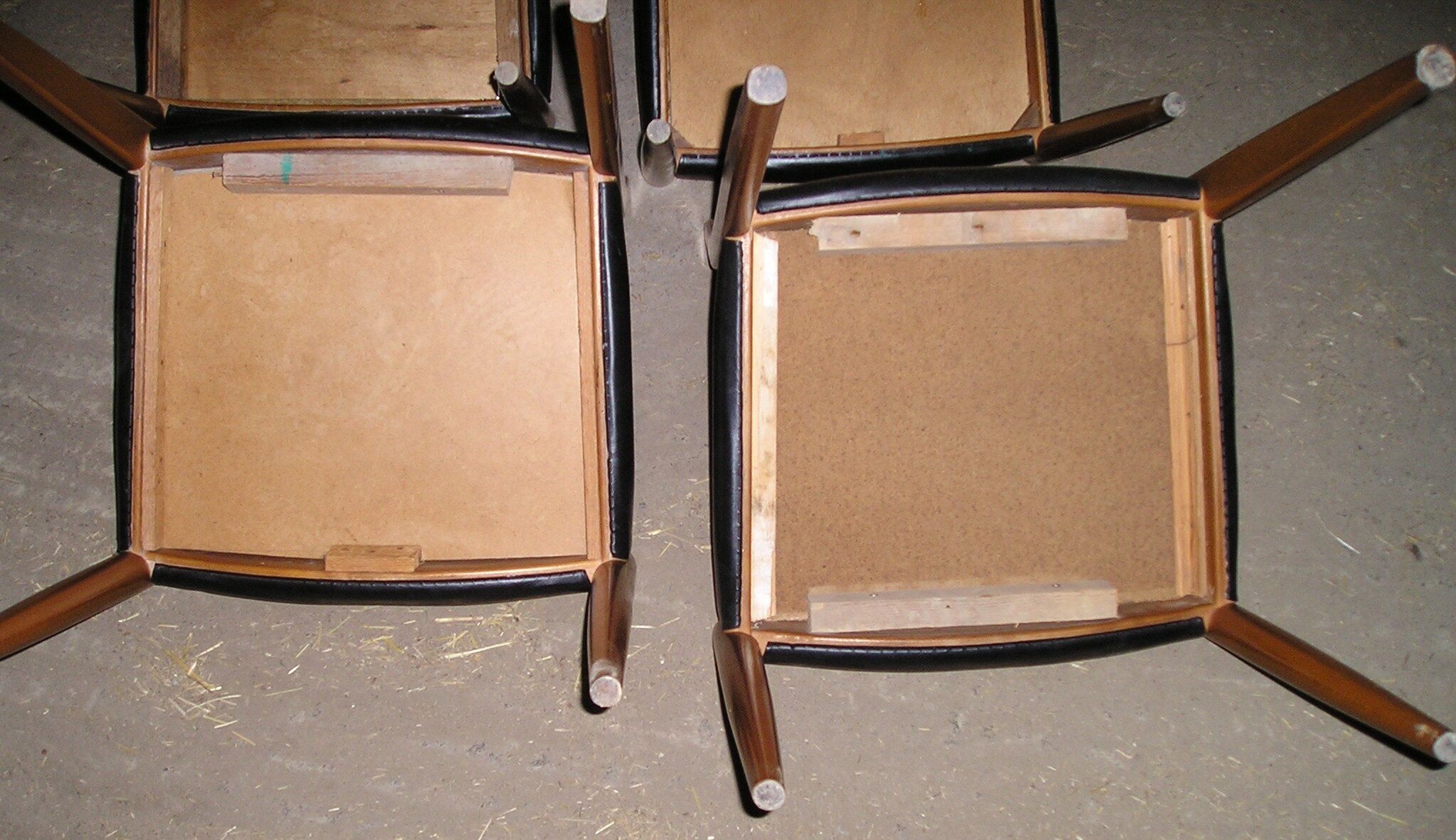 Scandinavian wood and leather chairs