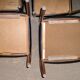 Scandinavian wood and leather chairs