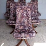 Series of 6 Scandinavian ergonomic and rotating chairs circa 1975
