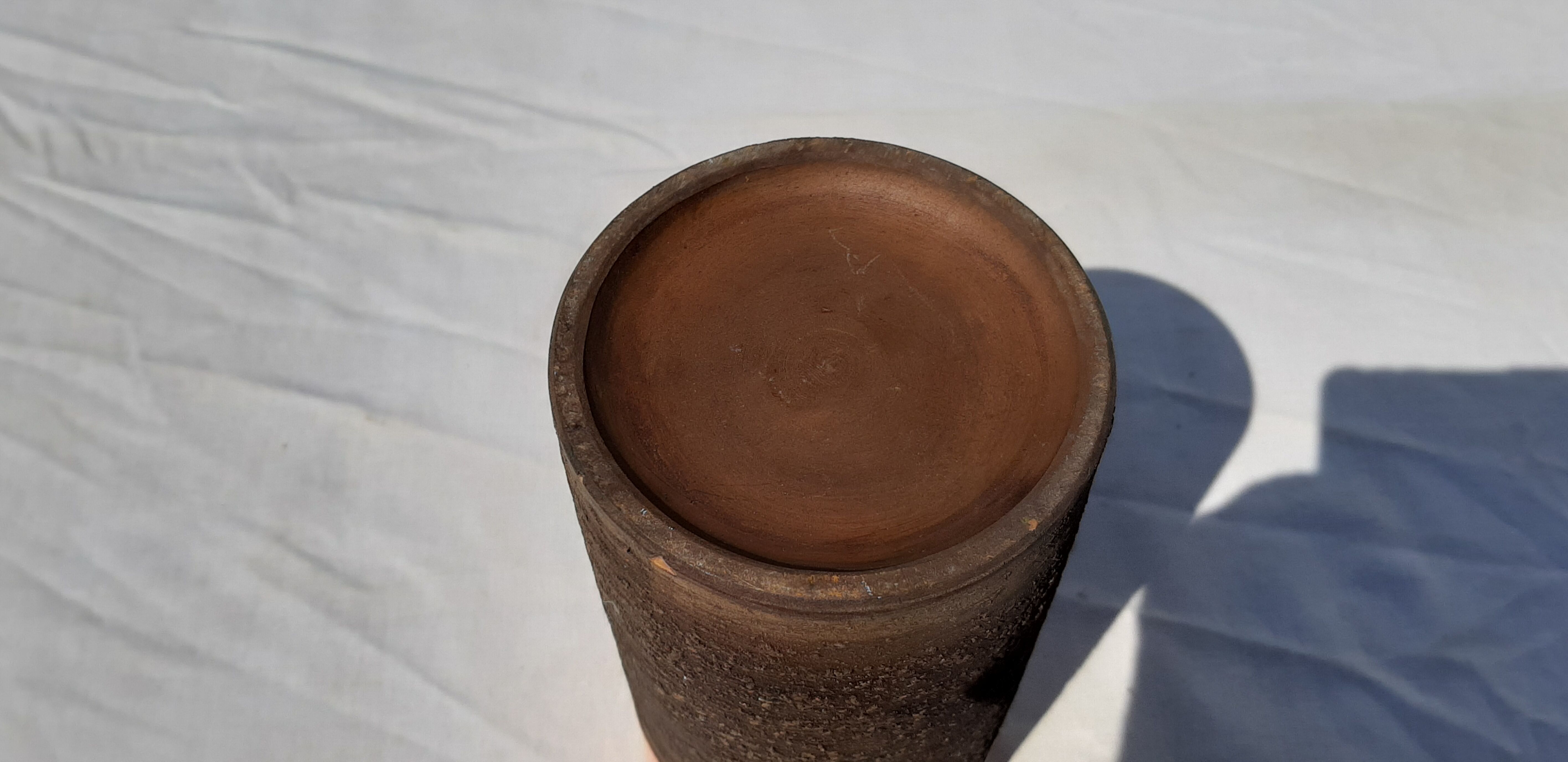 Vintage Vase Enamelled Sandstone of Scandinavian Style