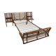 With integrated nightstands vintage rattan bed