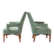 Pair of Vintage 1950s Scandinavian Mint Green Armchairs