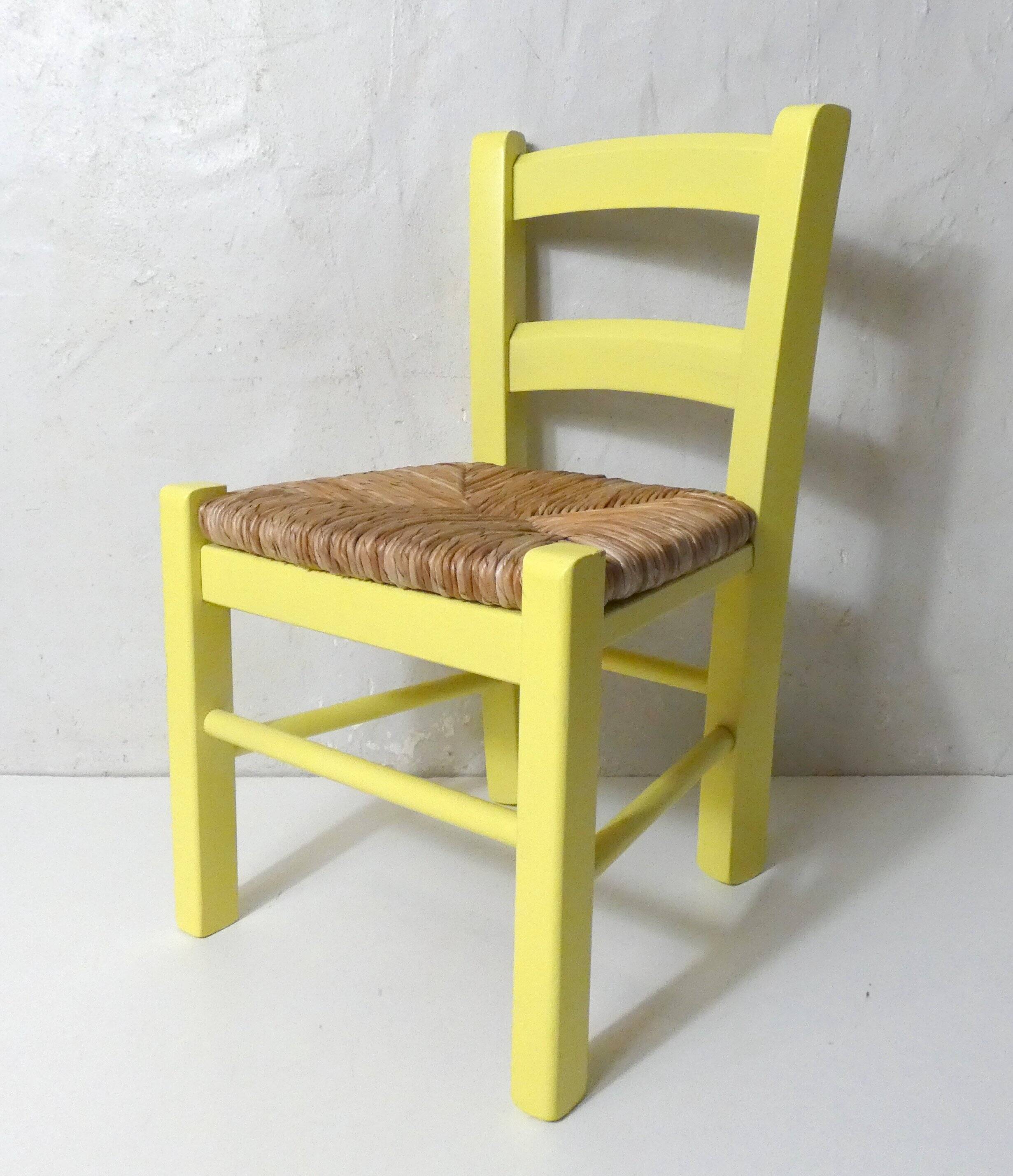 small yellow wooden children's chair