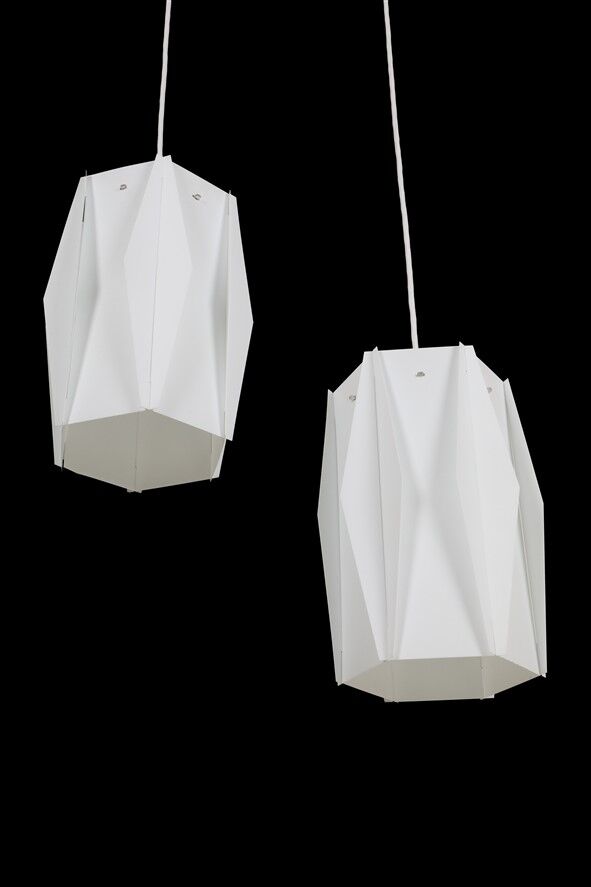 Rare set of 2 pendant lamps by Lars Schiøler for Hoyrup / Hoyruplight / 1960s-1970s