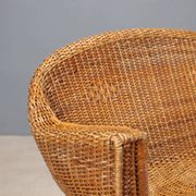 Canapé vintage en osier et bambou, design Italie, années 1950-1960
