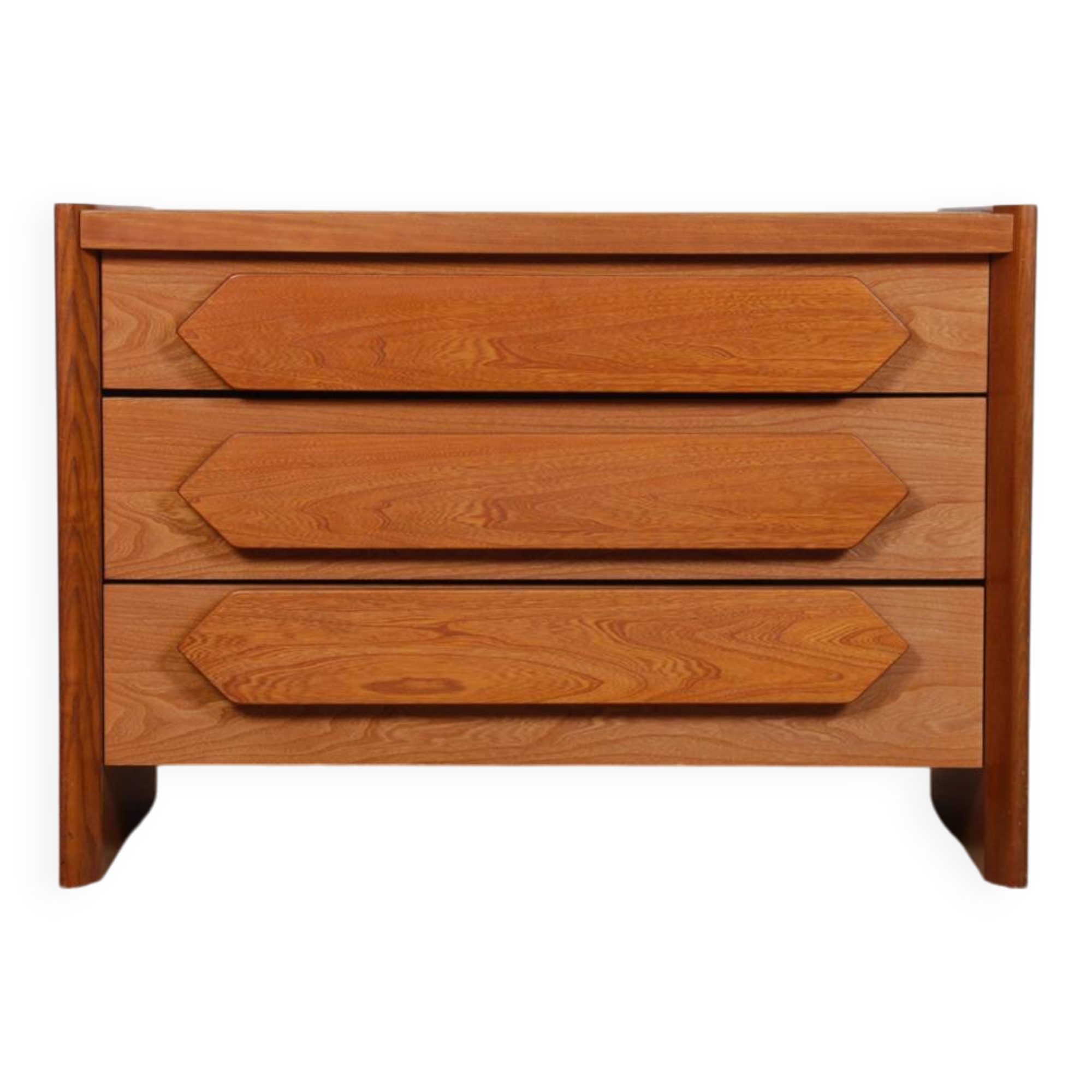 Vintage solid elm chest of drawers, 1980