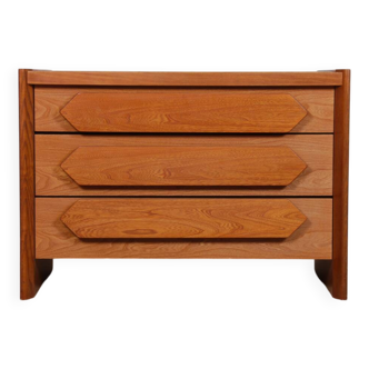 Commode vintage en orme massif, 1980