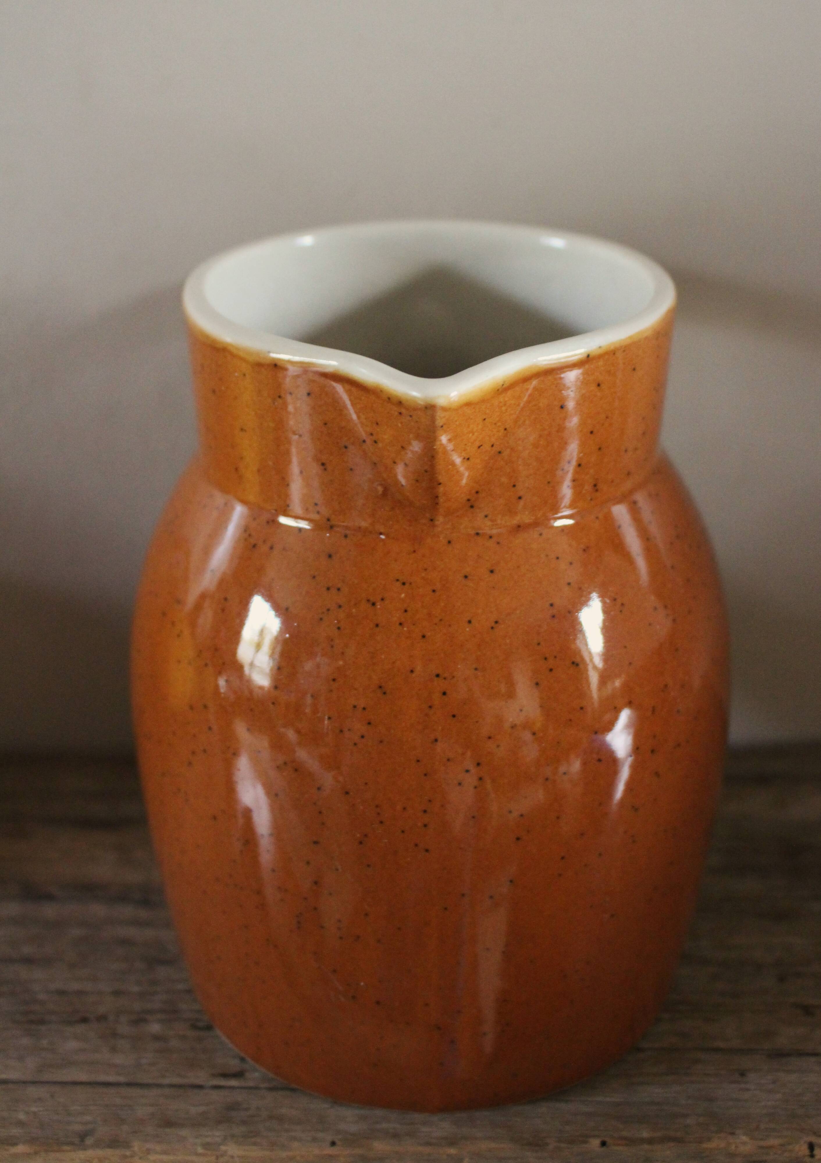 Speckled stoneware carafe/pitcher, Digoin