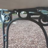 Garden bench with old cast-cast-or-cast-or-cast foot