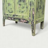 Antique Parisian bonnet wardrobe with khaki patina