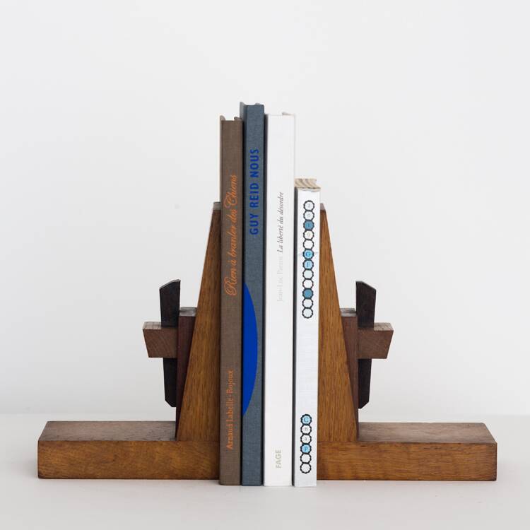 1960s wooden bookends